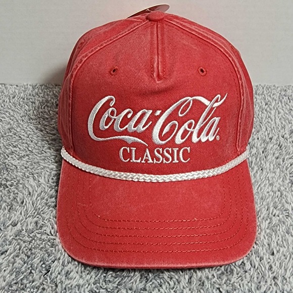 MAD Engine Other - Coca Cola Classic Script Logo Red Snapback Rope Cap Hat Coke Adjustable NWT